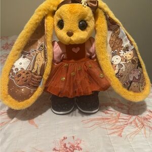 Charming Yellow and Brown Plush Bunny Doll with Accessories